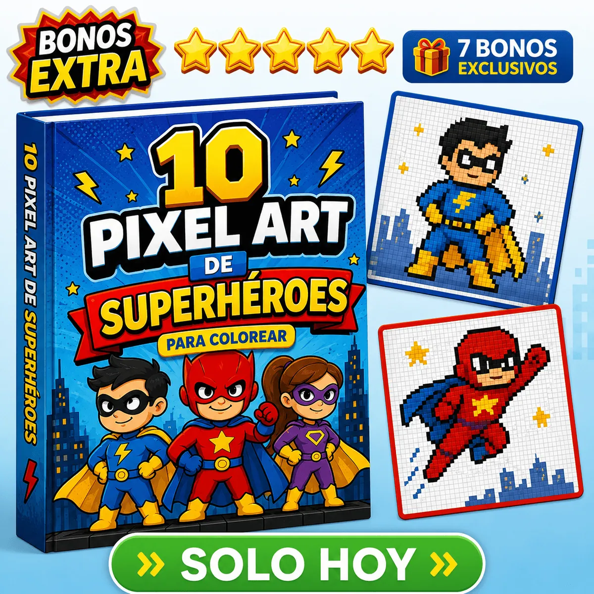 Bono 01 - Pixel Art de Superhéroes