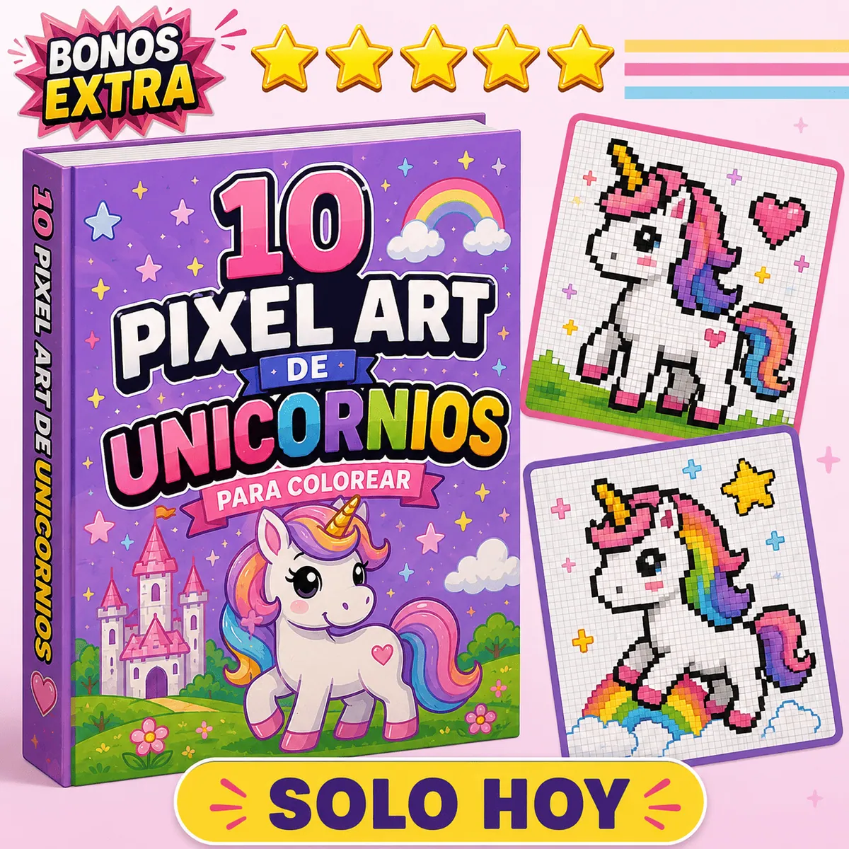 Bono 03 - Pixel Art de Unicornios
